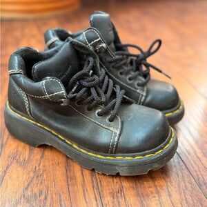 Vintage Dr. Martens 8542 Black Leather Boots Chunky Heel Oxford Lace Up | Size 6